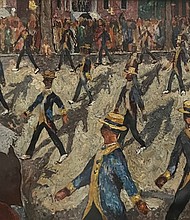 “Elks on Parade,” by Edmund Archer, one of the works included the Valentine’s current exhibition.