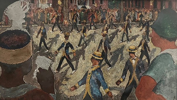 “Elks on Parade,” by Edmund Archer, one of the works included the Valentine’s current exhibition.