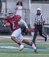 VUU quarterback Mark Wright (2) calls his own number Oct. 5 during the Panthers’ 31-13 victory over Winston-Salem State at Hovey Stadium.