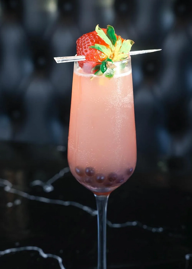 The Fox Trap’s “Pink 75”, a delicious blend of pink vodka, lime and guava with pink bubbles, is a great way to enjoy a cocktail for a cause.

Photos: Courtesy of The Fox Trap Restaurant & Lounge