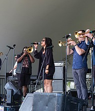 No BS! Brass Band performs at the RVA East End Festival. The free event raises money for music and cultural arts programs at Richmond Public Schools.