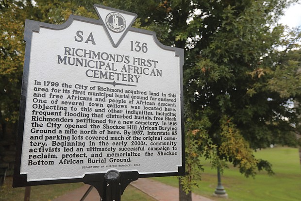A state historical marker for Richmond’s first city-run African cemetery was unveiled Thursday, Oct. 10, at 1541 E. Broad St. during the 22nd Annual Gabriel Gathering. The cemetery, established in 1799, served as a burial ground for enslaved and free Africans. The marker highlights community efforts to reclaim the site.