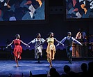 Members of Step Afrika! perform “The Migration,” a dance production inspired by Jacob Lawrence’s artwork tht blends stepping traditions with contemporary choreography.