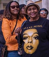 Dorothy Webb displays her Diana Ross T-shirt while waiting Tuesday for the sold-out Legacy 2024 Tour show at Altria Theater. The 80-year-old “Queen of Motown,” who rose to fame with the Supremes, performed to a packed house as part of her seven-date October tour schedule.