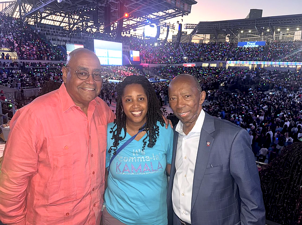 Commissioner Rodney Ellis, Erica Lee Carter, and former Houston mayor Sylvester Turner