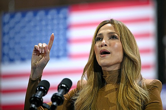 Jennifer Lopez, campaigning with Kamala Harris on Thursday in Nevada, said Donald Trump’s campaign had offended “every Latino in this …