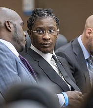 Young Thug appears at a hearing on December 22, 2022, in Atlanta.
Mandatory Credit:	Arvin Temkar/Atlanta Journal-Constitution/AP/File via CNN Newsource
