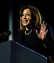 Vice President Kamala Harris speaks during a campaign rally in Pittsburgh, Pennsylvania on November 4.
Mandatory Credit:	Elizabeth Frantz/REUTERS/REUTERS via CNN Newsource