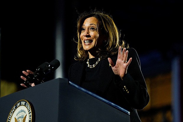 Vice President Kamala Harris speaks during a campaign rally in Pittsburgh, Pennsylvania on November 4.
Mandatory Credit:	Elizabeth Frantz/REUTERS/REUTERS via CNN Newsource