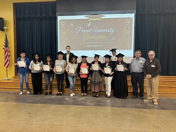 James Berry Science Magnet School's first Parent University Leaders graduation of the 2024-25 school year