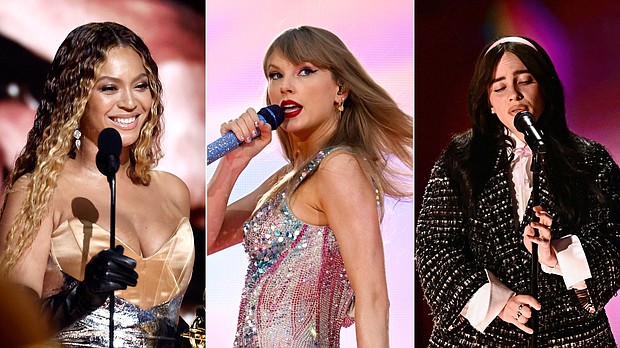 Taylor Swift, Beyoncé and Billie Eilish, and other artists, are behind some of this year’s biggest chart-topping albums.
Mandatory Credit:	Getty Images via CNN Newsource