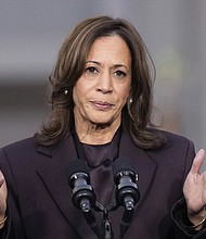 Vice President Kamala Harris delivers a concession speech for the 2024 presidential election Nov. 6 on the campus of Howard University in Washington.