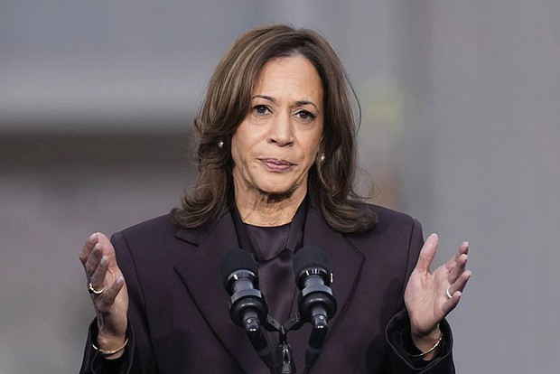 Vice President Kamala Harris delivers a concession speech for the 2024 presidential election Nov. 6 on the campus of Howard University in Washington.