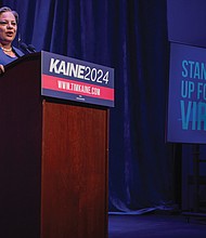 Rep. Jennifer McClellan addresses supporters at her election night watch party Nov. 5 after securing re-election. McClellan, who represents Virginia’s 4th District, celebrated another term in Congress following a strong campaign.