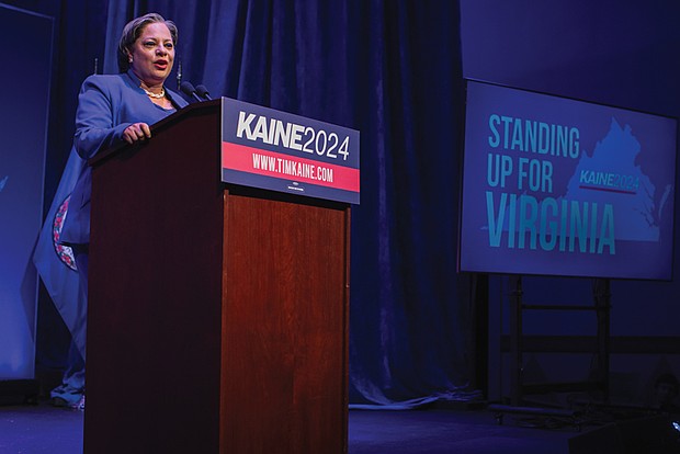 Rep. Jennifer McClellan addresses supporters at her election night watch party Nov. 5 after securing re-election. McClellan, who represents Virginia’s 4th District, celebrated another term in Congress following a strong campaign.