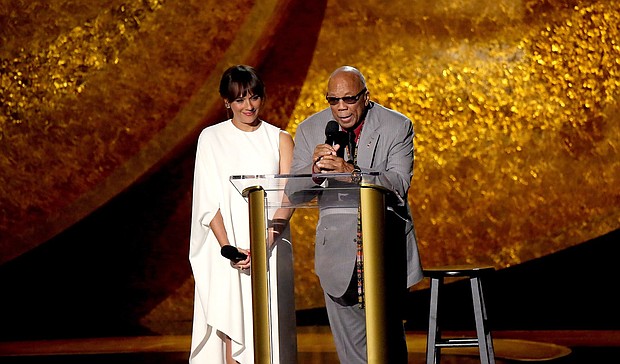Rashida Jones and Quincy Jones in Los Angeles in 2018.
Mandatory Credit:	Maury Phillips/Getty Images for BET via CNN Newsource