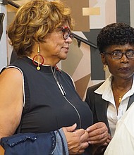 City Council members Ellen Robertson and Cynthia Newbille during an election night watch party Nov. 5 at The Black Olive restaurant.