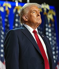 Donald Trump arrives at an election night watch party at the Palm Beach Convention Center in West Palm Beach, Florida, on November 6.
Mandatory Credit:	Evan Vucci/AP via CNN Newsource