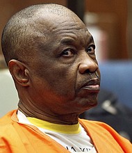 Lonnie Franklin Jr., dubbed the "Grim Sleeper" serial killer, seen in court.
Mandatory Credit:	Nick Ut/AP via CNN Newsource