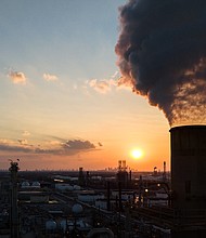 An aerial view of smoke from the LyondellBasell Houston refinery on June 14, in Houston, Texas.
Mandatory Credit:	Brandon Bell/Getty Images via CNN Newsource
