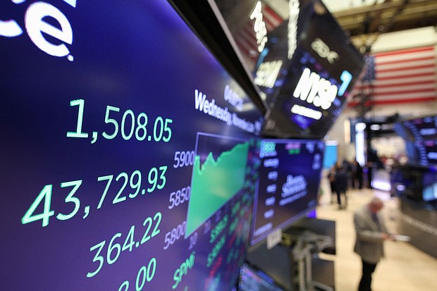 A screen displays the Dow Jones Industrial Average (DJI) at market close, after Republican presidential nominee Donald Trump became US president-elect, at the New York Stock Exchange on November 6.
Mandatory Credit:	Andrew Kelly/Reuters via CNN Newsource