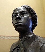 A bronze statue of abolitionist Harriet Tubman is seen in 2020 at the Maryland State House in Annapolis, Md.