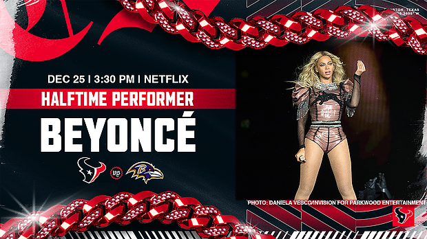 Beyonce will perform at the Texans vs. Ravens/Credit: Daniela Vesco