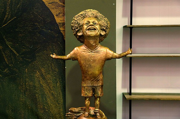 Mohamed Salah's statue was displayed at the World Youth Forum in Sharm El Sheikh, Egypt, in 2018.
Mandatory Credit:	AFP/Getty Images via CNN Newsource