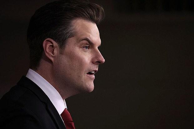 Matt Gaetz speaks during a news conference at the US Capitol on February 13.
Mandatory Credit:	Alex Wong/Getty Images/File via CNN Newsource