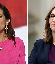 US Representative Nancy Mace, speaks during the 2024 Republican National Convention in Milwaukee, Wisconsin, on July 17, and Rep.-elect Sarah McBride is pictured on the House steps of the Capitol on November 15.
Mandatory Credit:	Getty Images via CNN Newsource