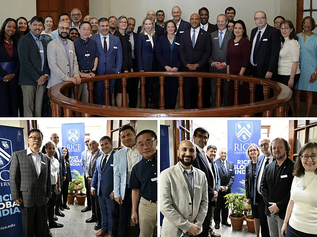 Members of the Rice leadership team and faculty gathered in Bengaluru, India Nov. 18 to launch Rice Global India.