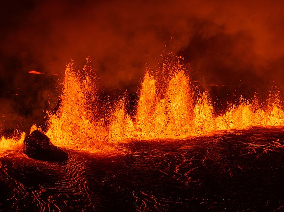 A volcano near Iceland’s capital erupted on Wednesday night, becoming the seventh such event in the area since December.