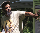 Urban farmer Duron Chavis at the Bensley Agrihood Service Day on June 23.