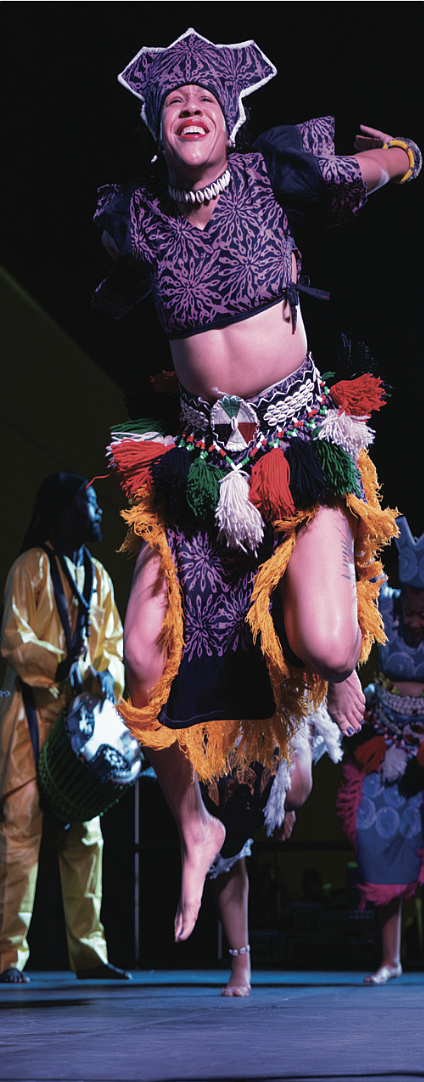 Imani Bell performs with the Elegba Folklore Drummers at last year’s Capital City Kwanzaa Festival.