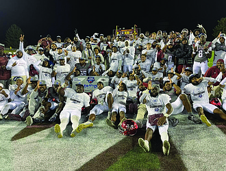 Virginia Union University’s football team celebrates their second consecutive CIAA championship victory Nov. 16 after defeating Virginia State 17-13 in Salem, Va. The Panthers now advance to the NCAA Division II Playoffs, facing Wingate University in the first round Nov. 23.