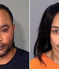 Jadion Anthony Richards, left, and Akwele Nickeisha Lawes-Richards are accused of shoplifting items from Lululemon stores in multiple states and then exchanging them for cash.
Mandatory Credit:	Ramsey County Sheriff's Office via CNN Newsource