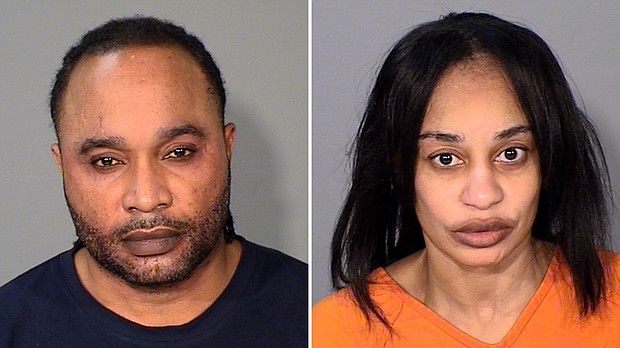 Jadion Anthony Richards, left, and Akwele Nickeisha Lawes-Richards are accused of shoplifting items from Lululemon stores in multiple states and then exchanging them for cash.
Mandatory Credit:	Ramsey County Sheriff's Office via CNN Newsource