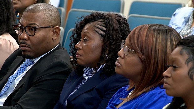 Family of Ajike “AJ” Owens are seen in the courtroom during a hearing in the trial of Susan Lorincz on August 14.
Mandatory Credit:	Pool/WESH via CNN Newsource