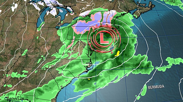 One forecast scenario has a potent storm rolling through the Northeast on Thursday afternoon.
Mandatory Credit:	CNN Weather via CNN Newsource