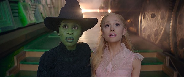 Cynthia Erivo is Elphaba and Ariana Grande is Glinda in "Wicked."
Mandatory Credit:	Universal Pictures via CNN Newsource