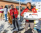 Volunteers from the Kappa Alpha Psi Richmond Alumni Chapter distribute turkeys during the 6th Annual Thanksgiving Turkey Giveaway and Resource Fair at River City Middle School, 6300 Hull Street Rd., on Saturday, Nov. 23. Del. Mike Jones (77th District), supported by Rosie’s Richmond and Churchill Downs Incorporated, provided 2,000 turkeys to Richmond residents.