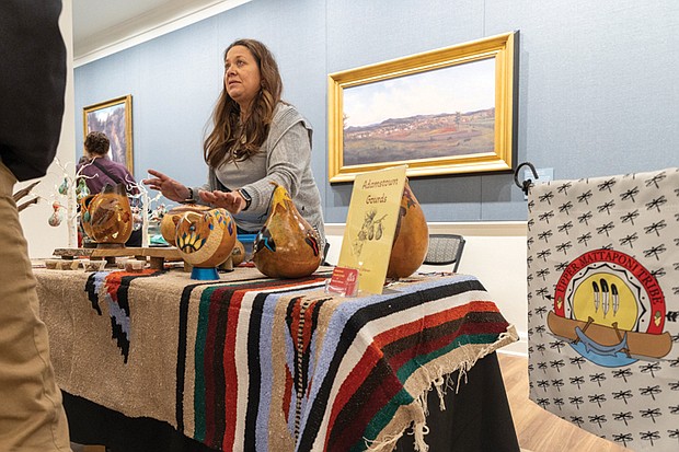 Deborah (Adams) Wilkinson sells a variety of handmade gourd items at the VMHC.