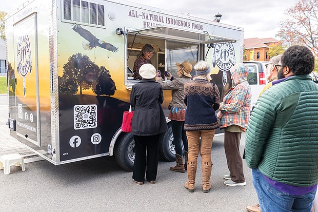 Ginger Custalow serves customers all-natural Indigenous foods from her food truck.