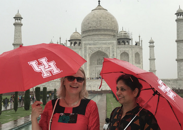 Kathryn Tart, Gessner College founding dean, professor and Humana Endowed Dean's Chair in Nursing and Shainy Varghese, professor of nursing, Fulbright specialist and global nurse consultant, traveled to India to lay the groundwork for the DNP program with the Indian Nursing Council.