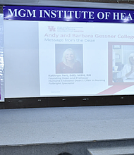 Beena Joseph, clinical assistant professor presenting at Mahatma Gandhi Mission Institute of Health Sciences.