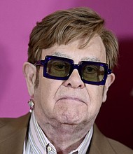 Elton John, pictured in London on October 10, says he still cannot see, months after suffering a severe eye infection.
Mandatory Credit:	Gareth Cattermole/Getty Images via CNN Newsource