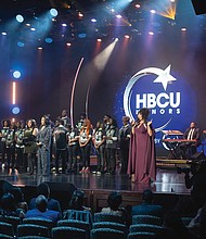 Virginia Union University’s Gospel Choir performs alongside Fantasia, MC Lyte and others during the finale of BET’s “HBCU Honors,” celebrating Historically Black Colleges and Universities.