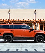 The 2025 Hyundai Santa Fe featuring MyHyundai with Bluelink app technology is photographed in Santa Fe, NM on July 15, 2024