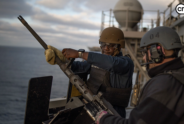Aviation Ordnanceman 2nd Class Derian Barnett from Houston (U.S. Navy photo by Mass Communication Specialist 2nd Class Austyn Riley)