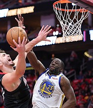 Houston Rockets center Alperen Sengun scored a game-high 26 points against the Golden State Warriors.
Mandatory Credit:	Alex Slitz/Getty Images via CNN Newsource